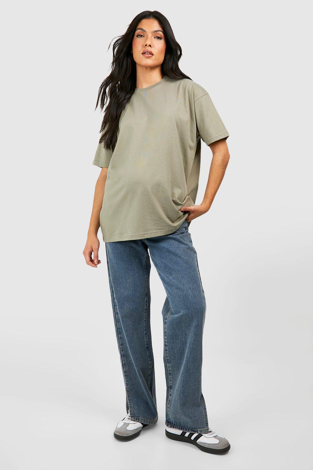 BH Maternity Basic Oversized T-Shirt-2452-Olive