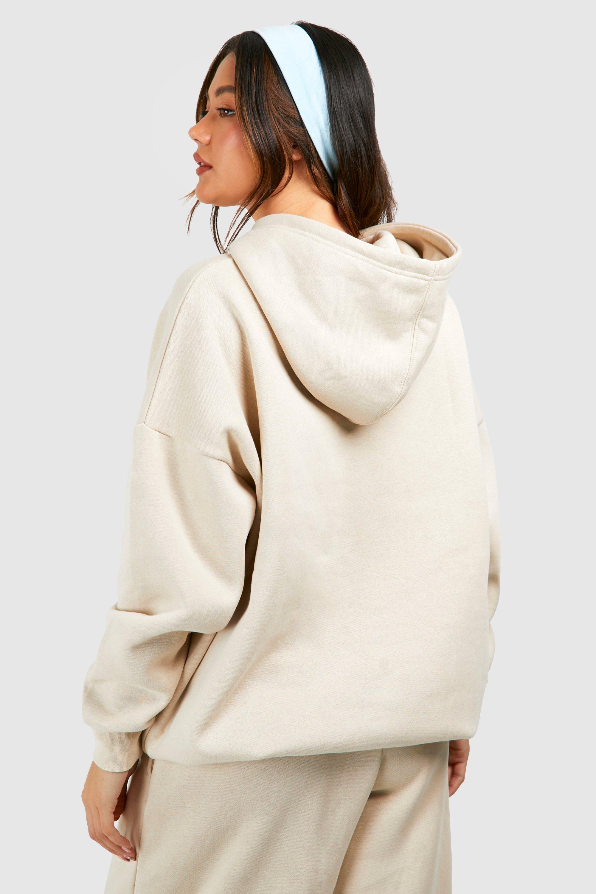 Dsgn Studio Applique Oversized Hood For Women-Bho-2380-Stone