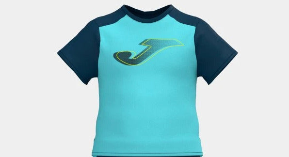 Joma Hurricane Summer Polyester T-shirt For Boys-KTST-2196Turquoise Navy