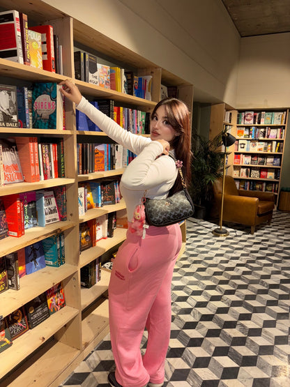 2705-BH Wadrobe Essentials Wide Leg Flare Trouser-Pink