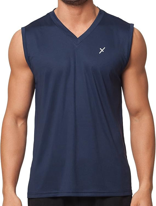 Cflex Activewear V-Neck TankTop-2453-Navy