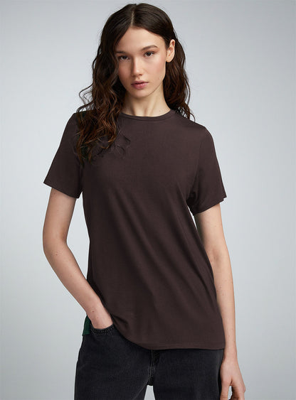 Fapak Solid Round Neck T-shirt For Women-2405