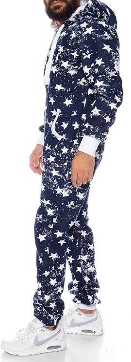 Ruff & Tuff Star Print Jumpsuit For Men-2282