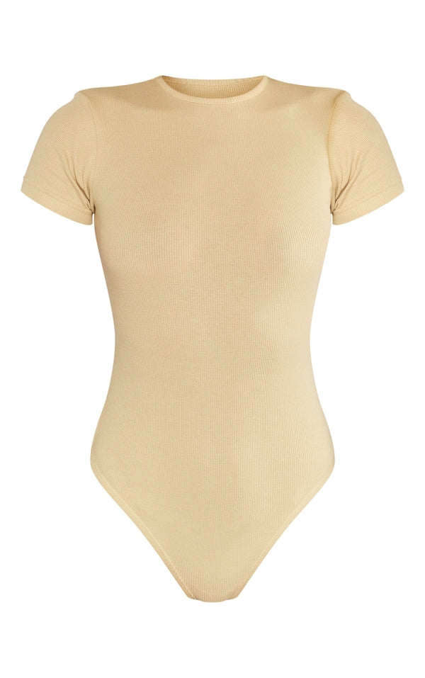 PLT Rib Short Sleeve Bodysuit-2318-Sage Green