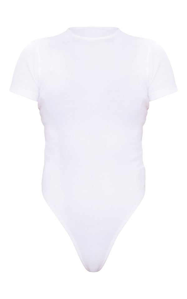 PLT Rib Short Sleeve Bodysuit-2318-White