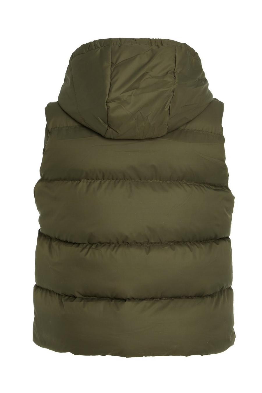 Hooded Gilet Sleeveless Jacket Full Zip For Women-Fp710 LJKT-2034-Olive