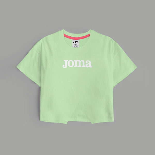 Basic Joma Logo Short Sleeve Crop T-shirt For Girls-KTST-2183-Mint
