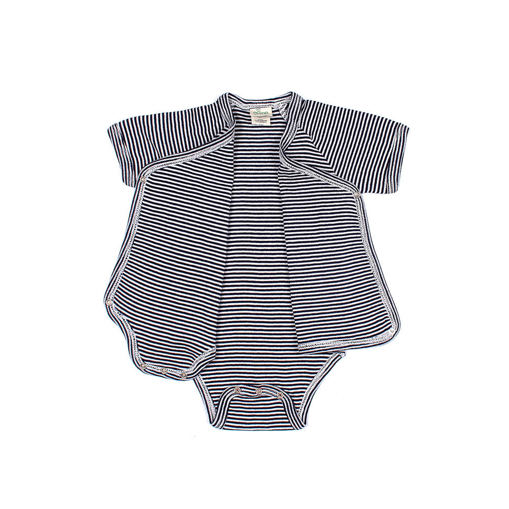 Stripped baby Romper-KRMR-0125-White Black - FactoryX.pk