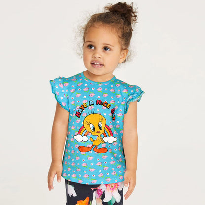 Zochee Tweety Prined Girls T-shirt-KTST-2140