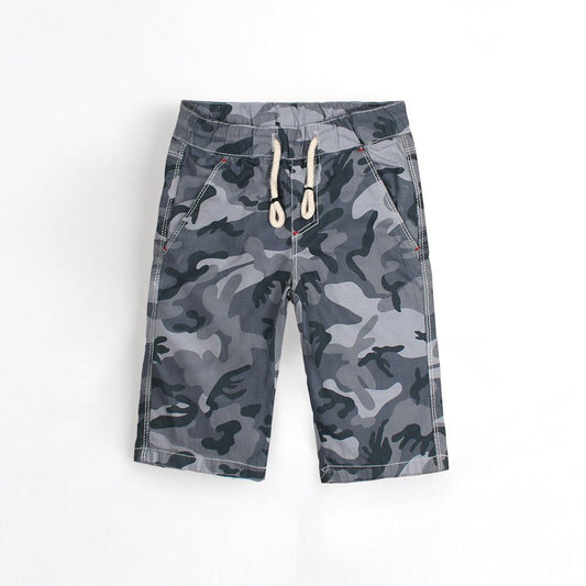 Raw Culture Grey Camo Print Shorts for kids.-KSTS-0101-Grey - FactoryX.pk