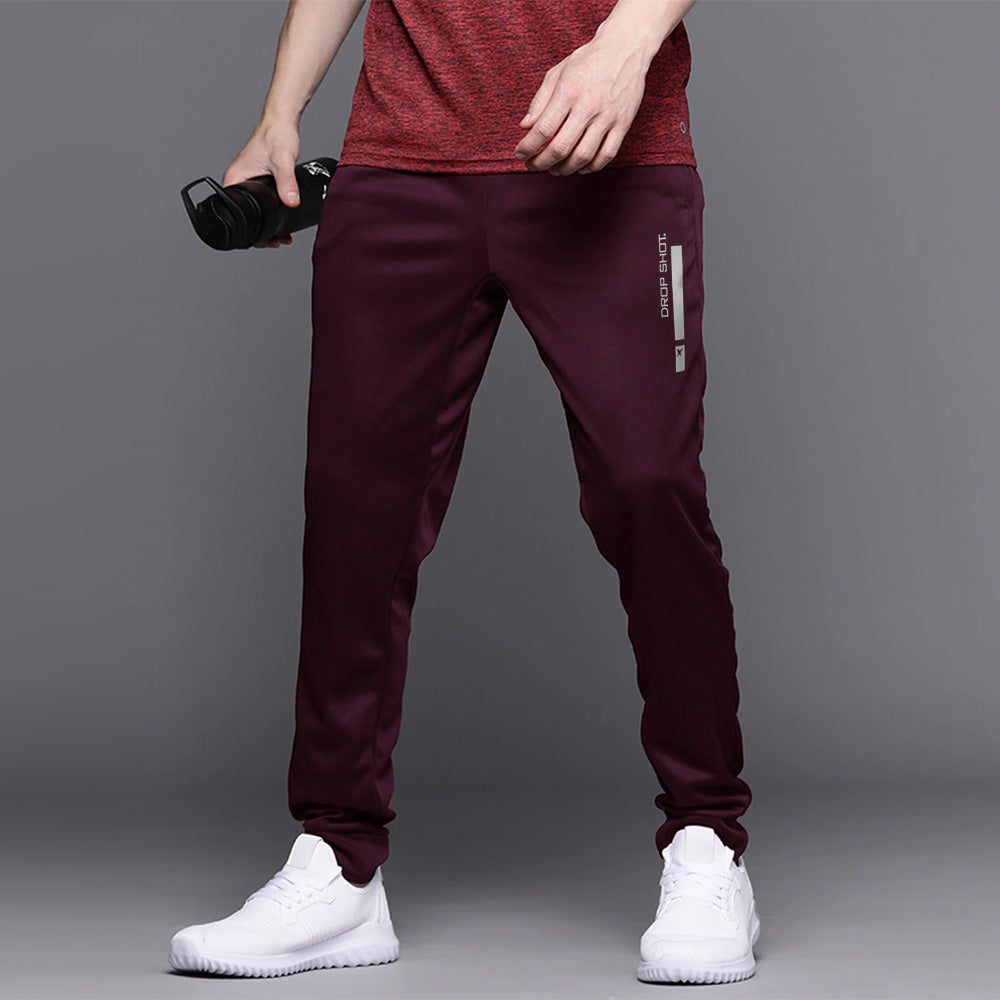 Dropshot verticle print trouser-MTRS-0077-Burgundy - FactoryX.pk