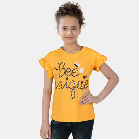 Max Be unique printed-KTST-0163-Yellow - FactoryX.pk