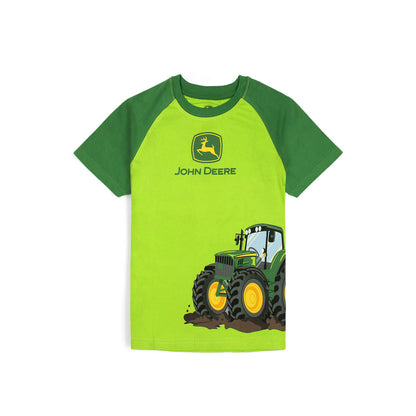 John Deere Tractor Printed Boys T-shirt-KTST-2163-Lime Emerald