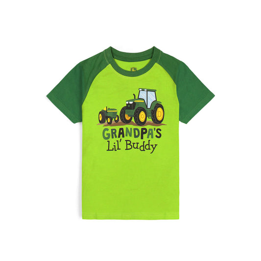 John Deere Grandpa's lil Buddy Printed Boys T-shirt-KTST-2165-Lime Emerald