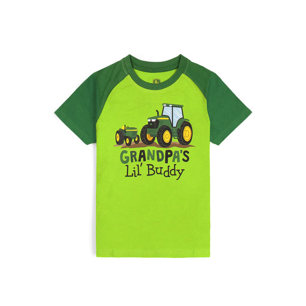 John Deere Grandpa's lil Buddy Printed Boys T-shirt-KTST-2165-Lime Emerald