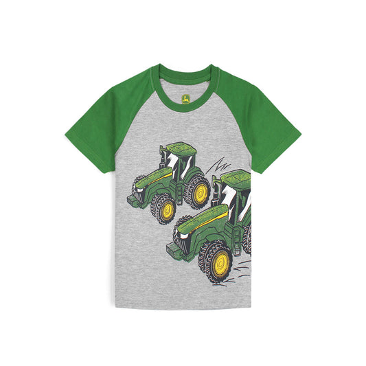 John Deere Double Tractors Printed Boys T-shirt-KTST-2166-grey