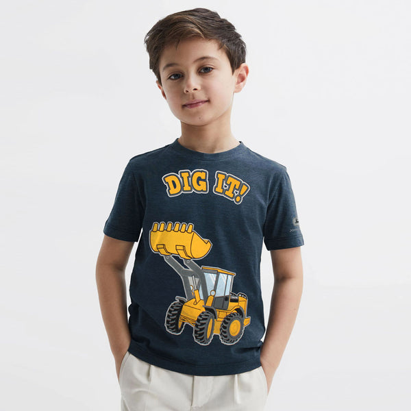 John Deere Dig It Printed Boys T-shirt-KTST-2168-Navy