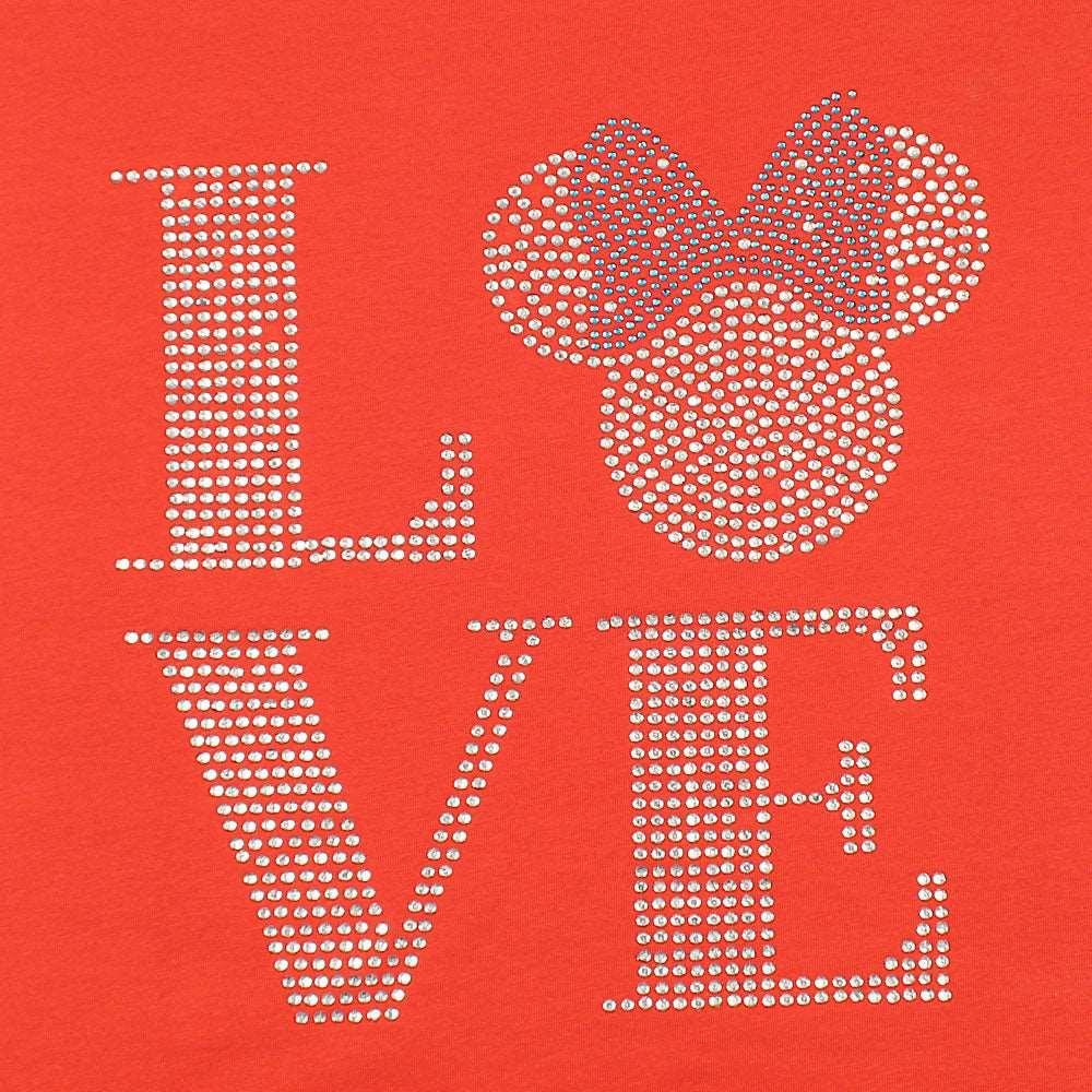 Love Stone Sequence Tees For Her-LTST-0007-Orange - FactoryX.pk