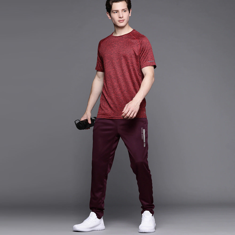 Dropshot verticle print trouser-MTRS-0077-Burgundy - FactoryX.pk