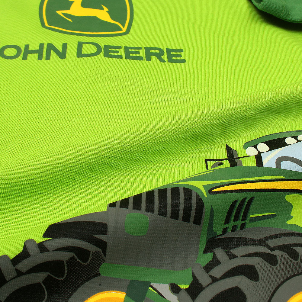 John Deere Tractor Printed Boys T-shirt-KTST-2163-Lime Emerald