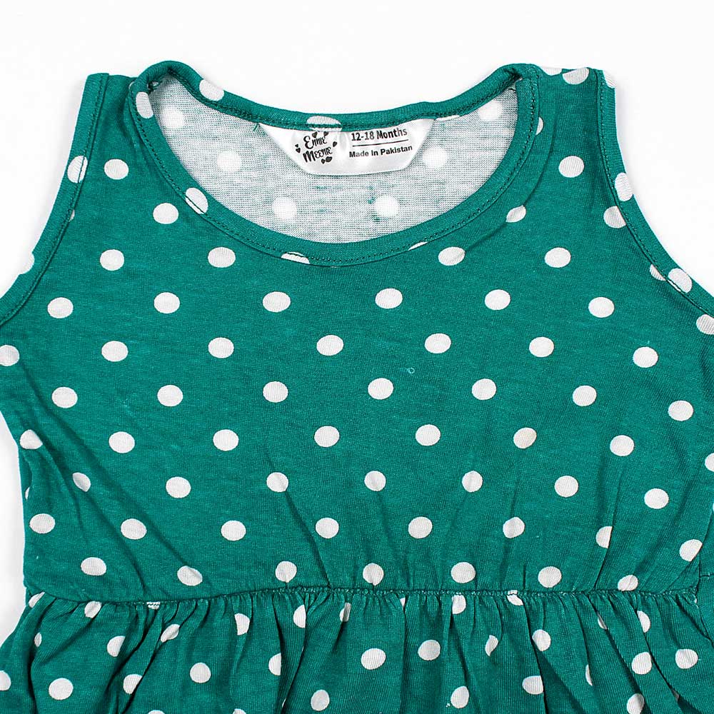 ennie mennie Polka Dot-KFRK-0158-Emerald green - FactoryX.pk