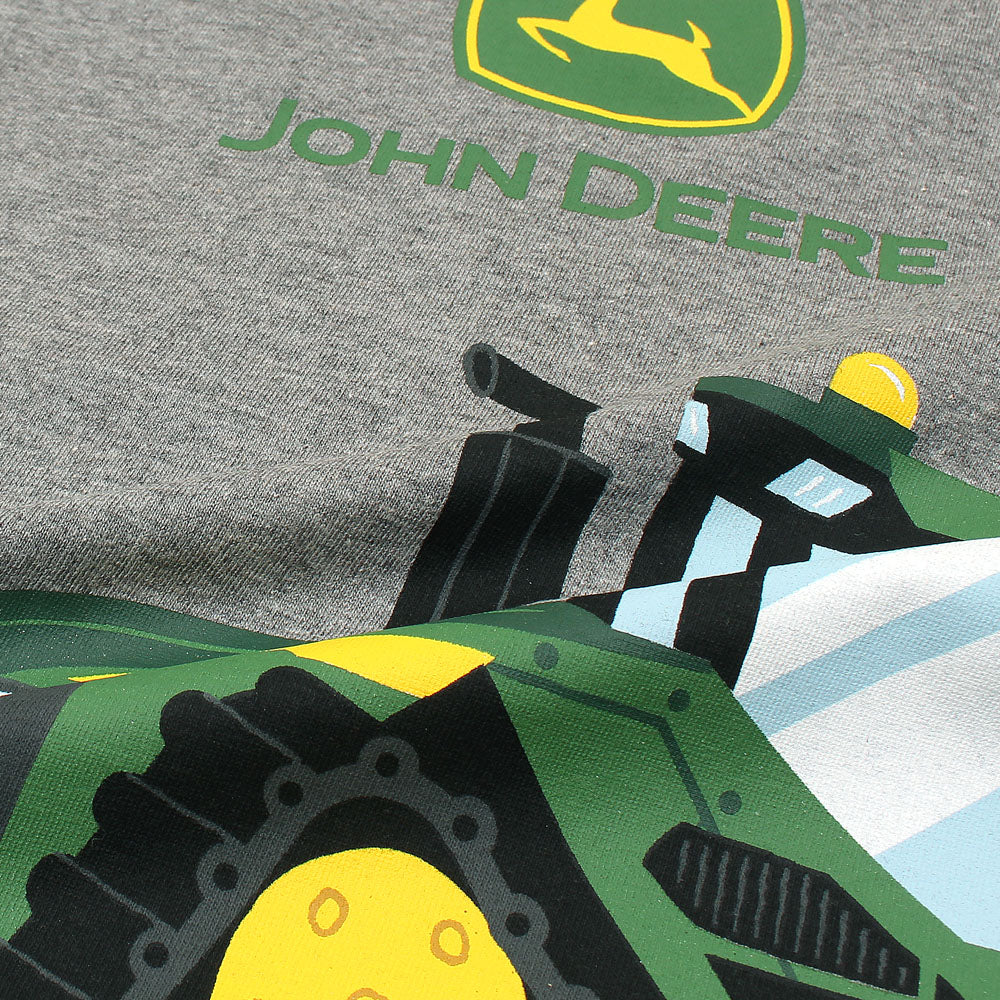 John Deere 9RX Tractor Printed Boys T-shirt-KTST-2170-grey