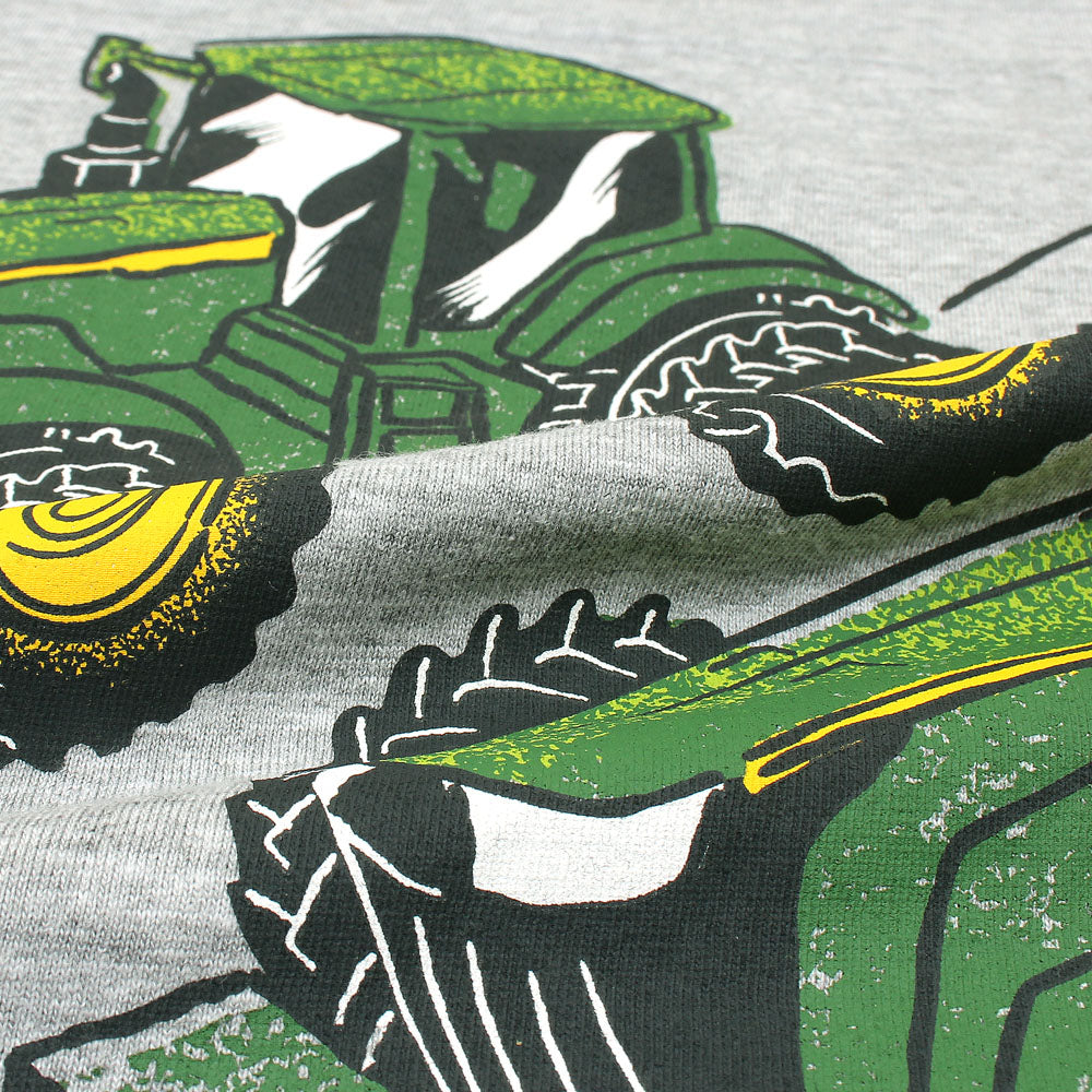 John Deere Double Tractors Printed Boys T-shirt-KTST-2166-grey