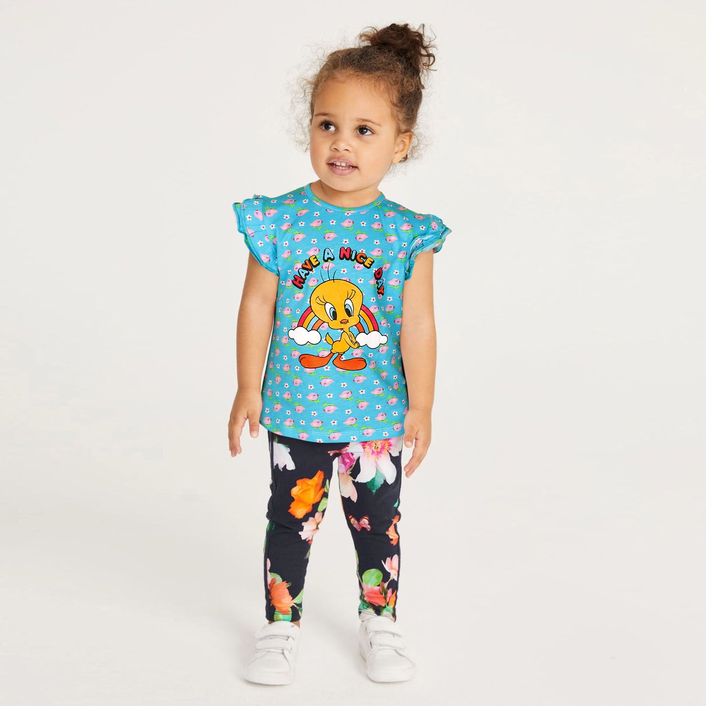 Zochee Tweety Prined Girls T-shirt-KTST-2140