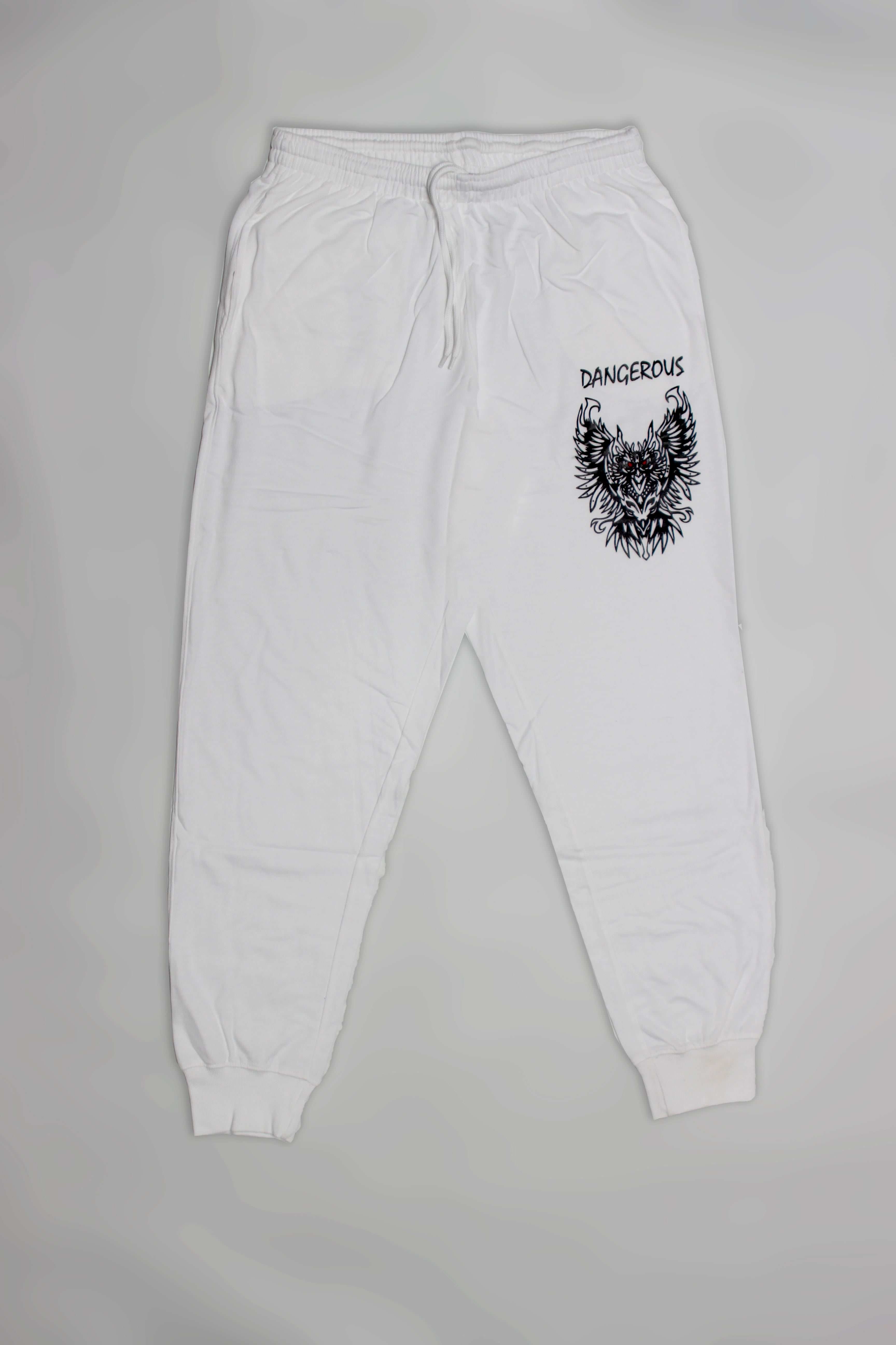 Dangerous Cuffed Trousers-MTRS-0069-White - FactoryX.pk