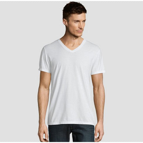 Fapak V- Neck T-Shirt-MTST-0065-White - FactoryX.pk
