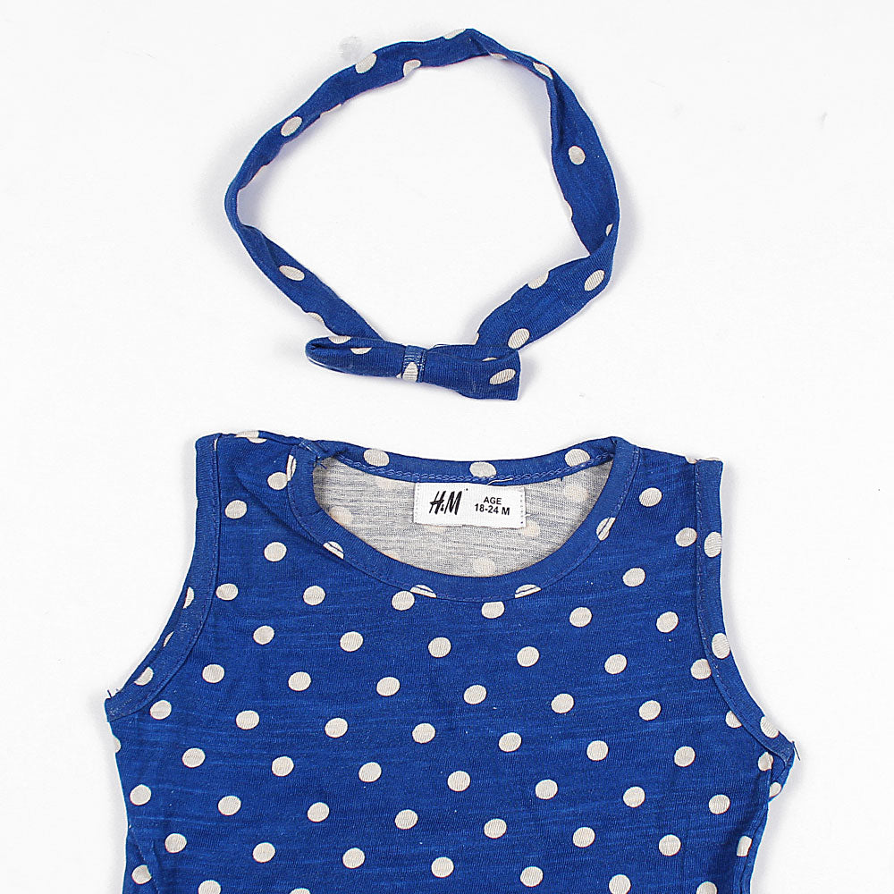 H&m Polka Dot Frock-KFRK-0138-Royal - FactoryX.pk