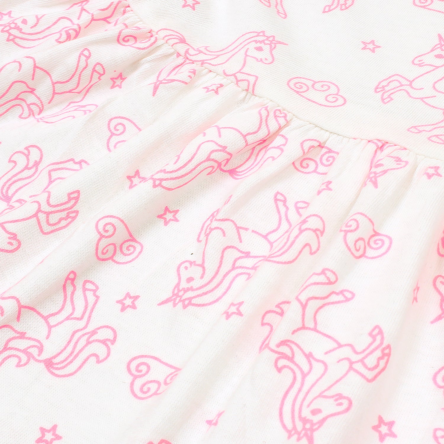 Rawculture  Pink Unicorn Printed Girls Frock-KFRK-2116