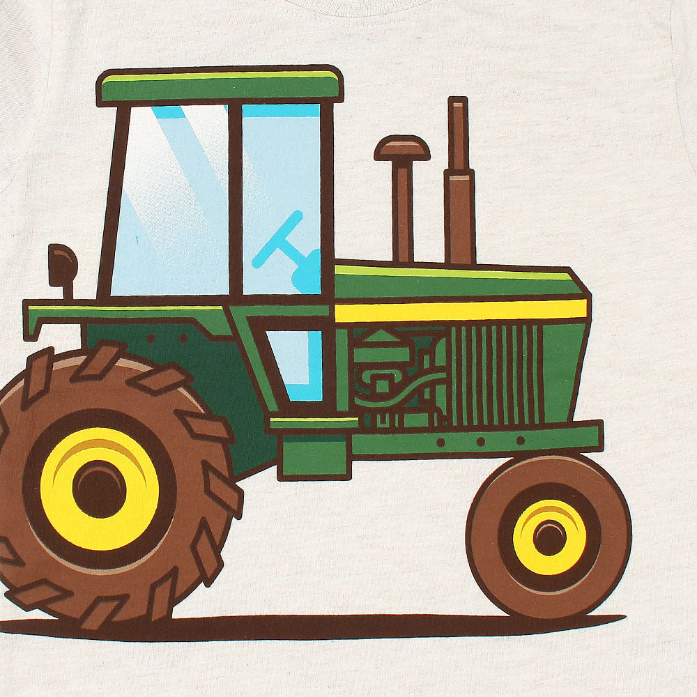 John Deere Tractor Printed Boys T-shirt-KTST-2167-Off White