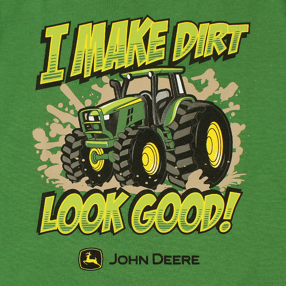 John Deere I Make Dirt Printed Boys T-shirt-KTST-2169-Green