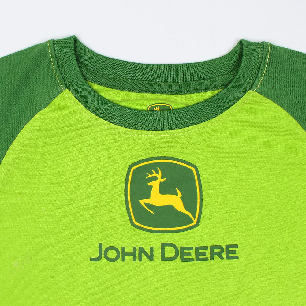 John Deere Tractor Printed Boys T-shirt-KTST-2163-Lime Emerald