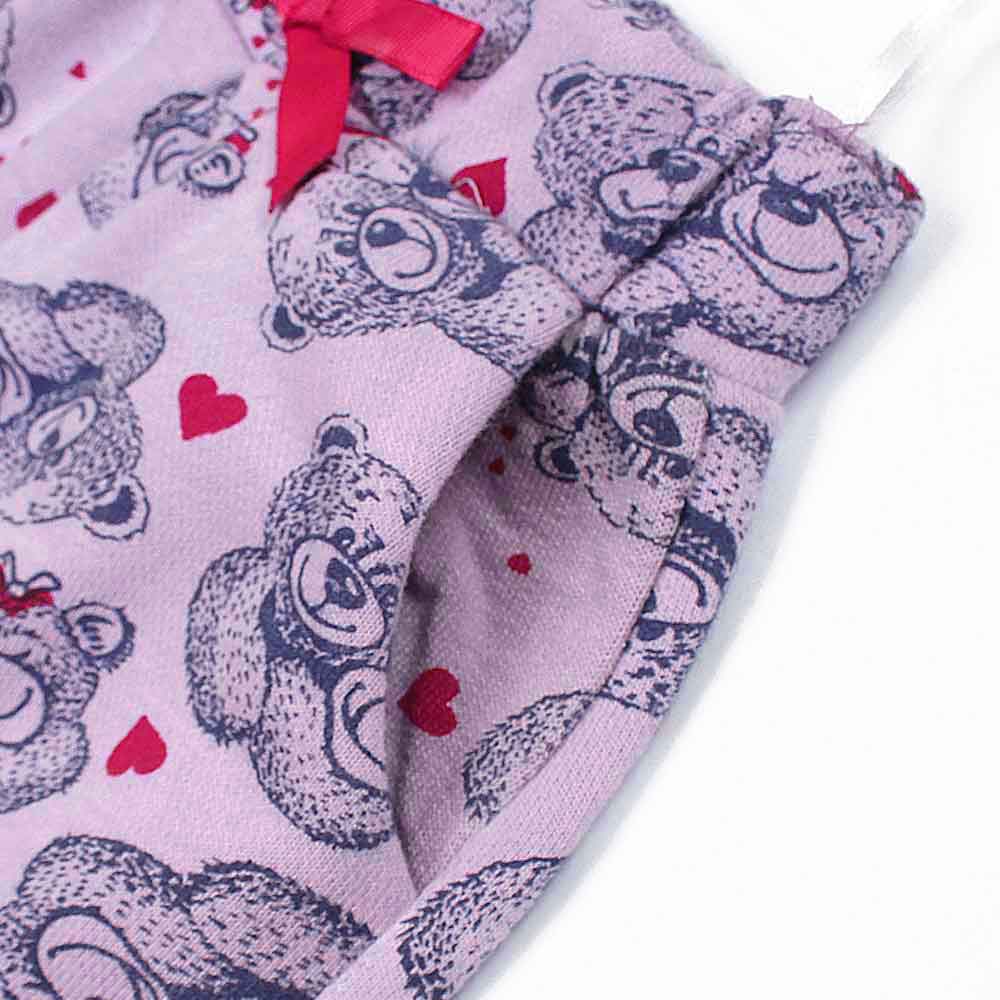 Teddy bear print nicker-KNKR-0126-Lilac - FactoryX.pk