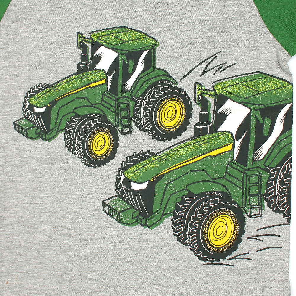 John Deere Double Tractors Printed Boys T-shirt-KTST-2166-grey