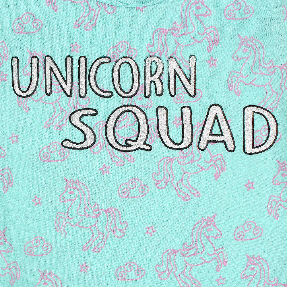 Zochee Unicorn Squad Girls T-shirt-KTST-2206-Blizzard Blue