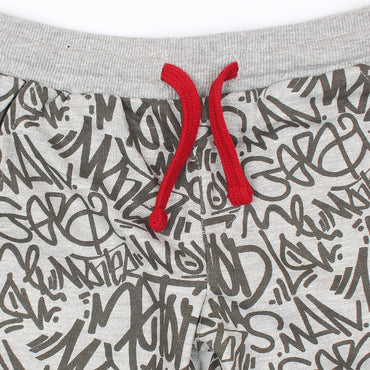 All Over Graffiti Letters Printed Short-KSHR-2094