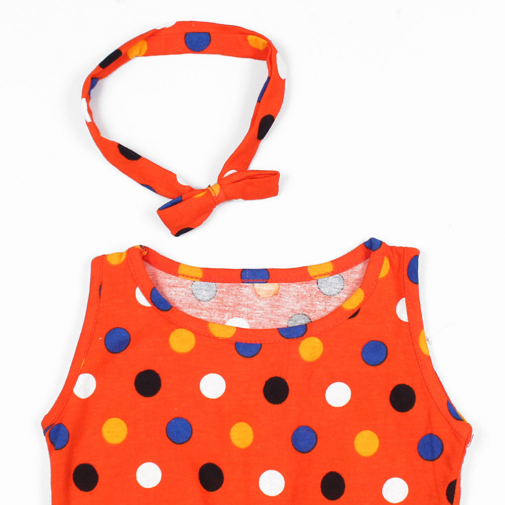 H&M Multi color polka dot-KFRK-0152-Orange - FactoryX.pk