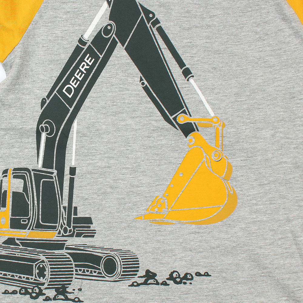 John Deere Excavator Printed Boys T-shirt-KTST-2164-Grey