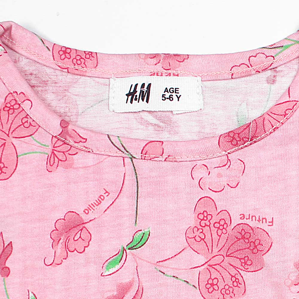 H&m Digital flower print-KFRK-0144-Baby Pink - FactoryX.pk