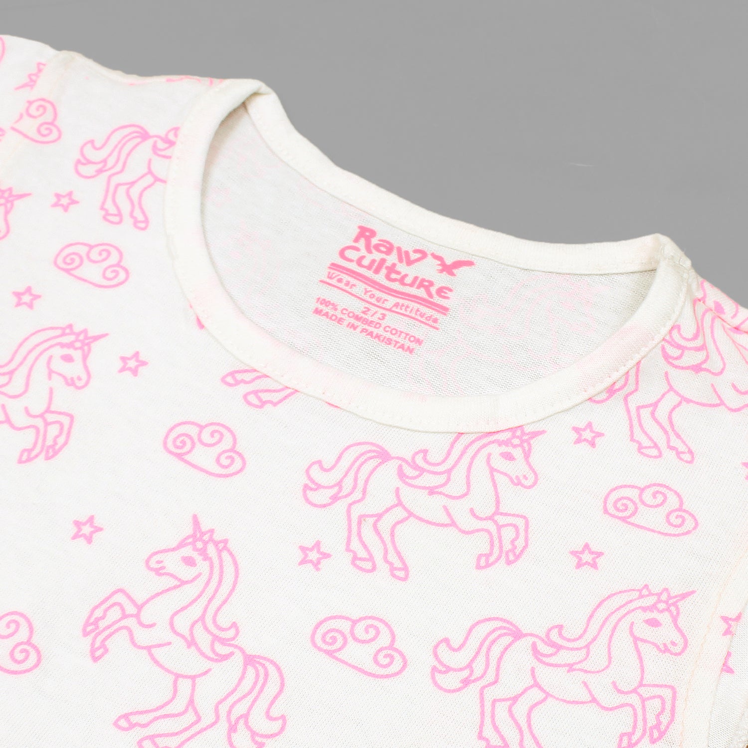 Rawculture  Pink Unicorn Printed Girls Frock-KFRK-2116