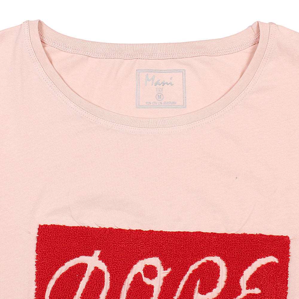 Dope Printed Tee for Her-LTST-0002-PINK - FactoryX.pk