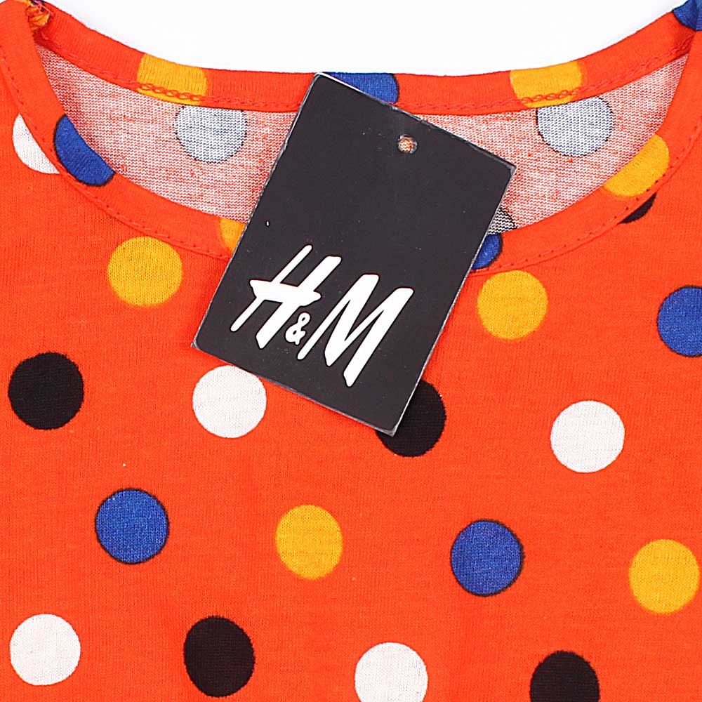 H&M Multi color polka dot-KFRK-0152-Orange - FactoryX.pk