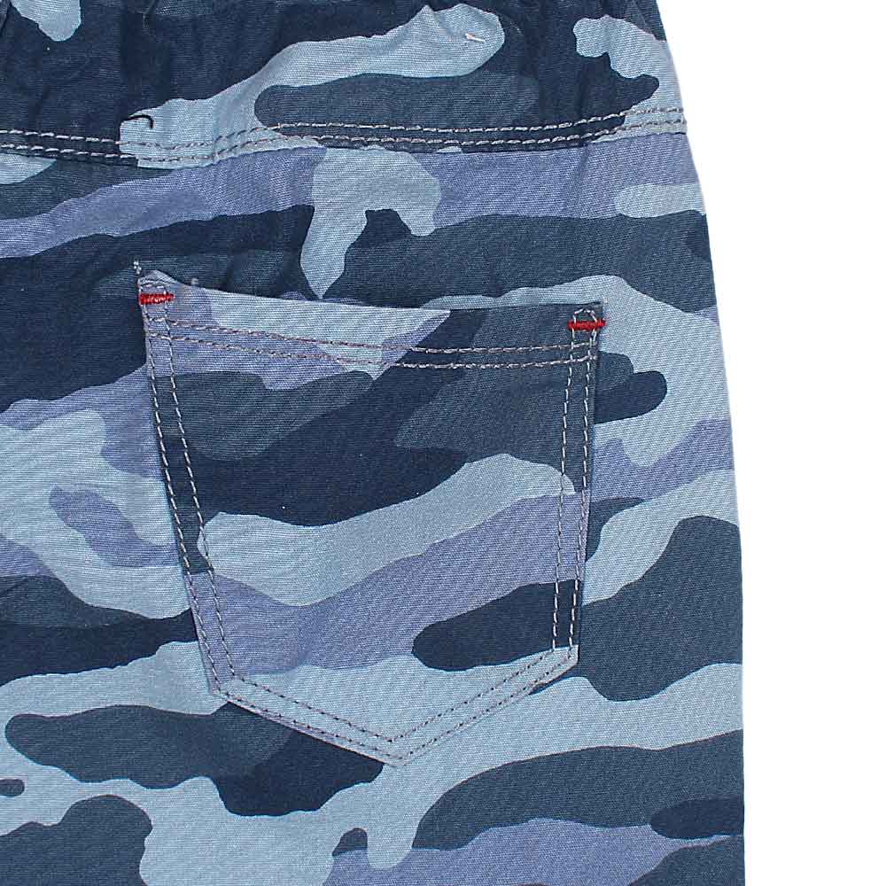 Navy Camo Print Shorts For Kids-KSTS-0112-Navy - FactoryX.pk