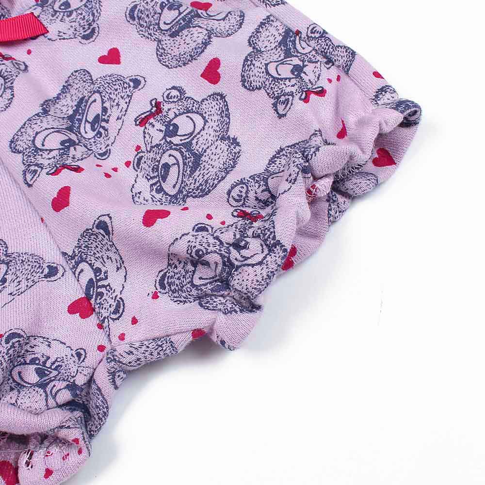 Teddy bear print nicker-KNKR-0126-Lilac - FactoryX.pk