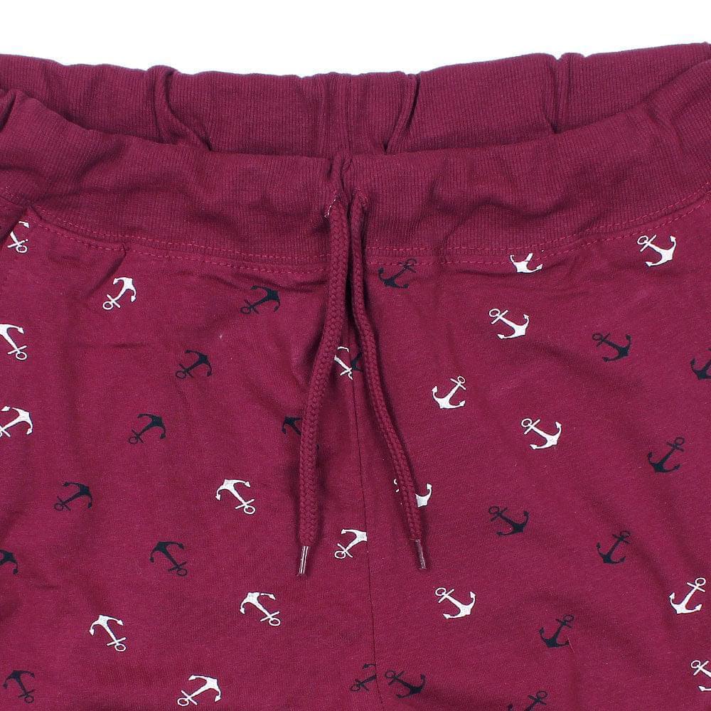 Anchor Printed Trouser For Her-LTRS-0032-Red-LT204