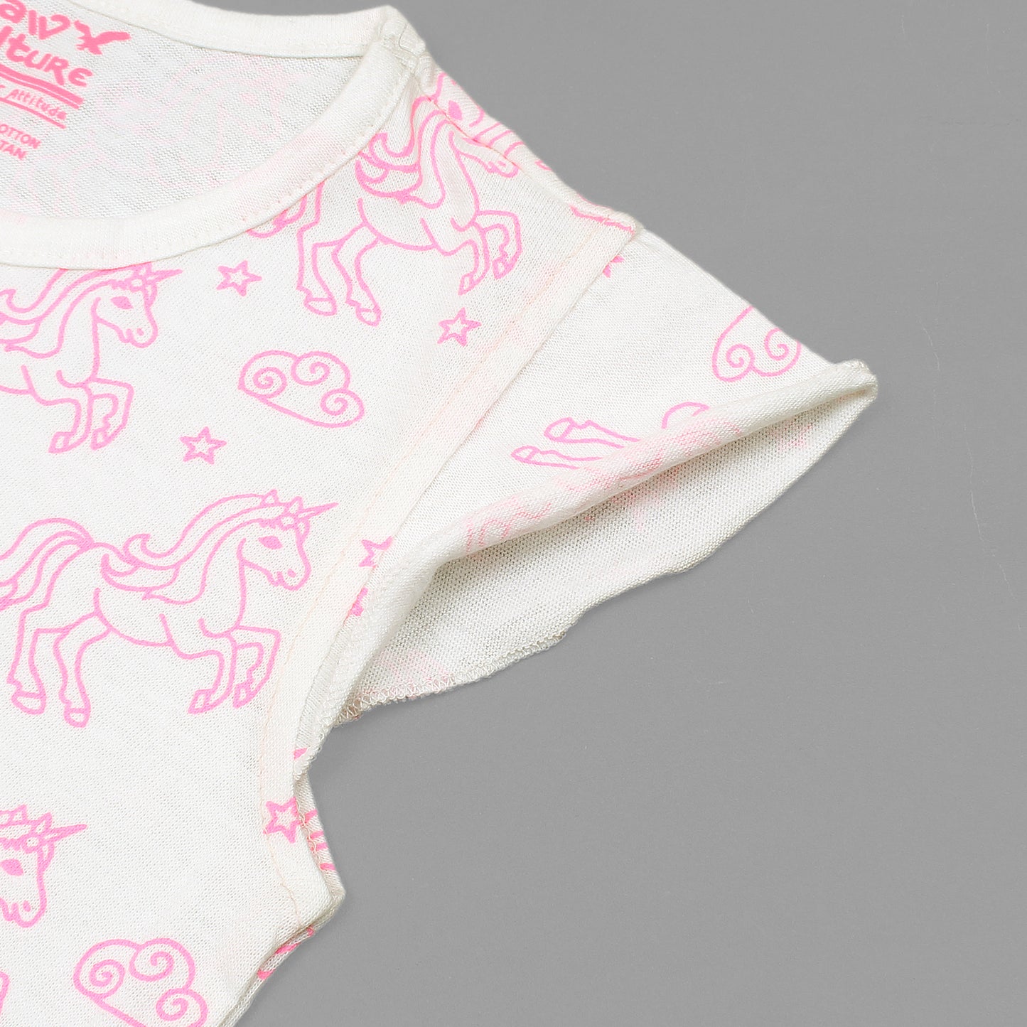 Rawculture  Pink Unicorn Printed Girls Frock-KFRK-2116