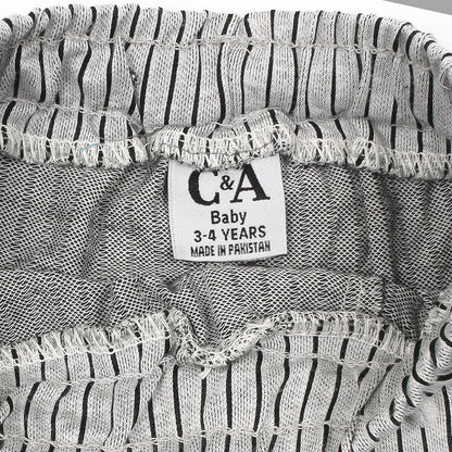 C&A Grey Black  Strips Short-KSHR-2092